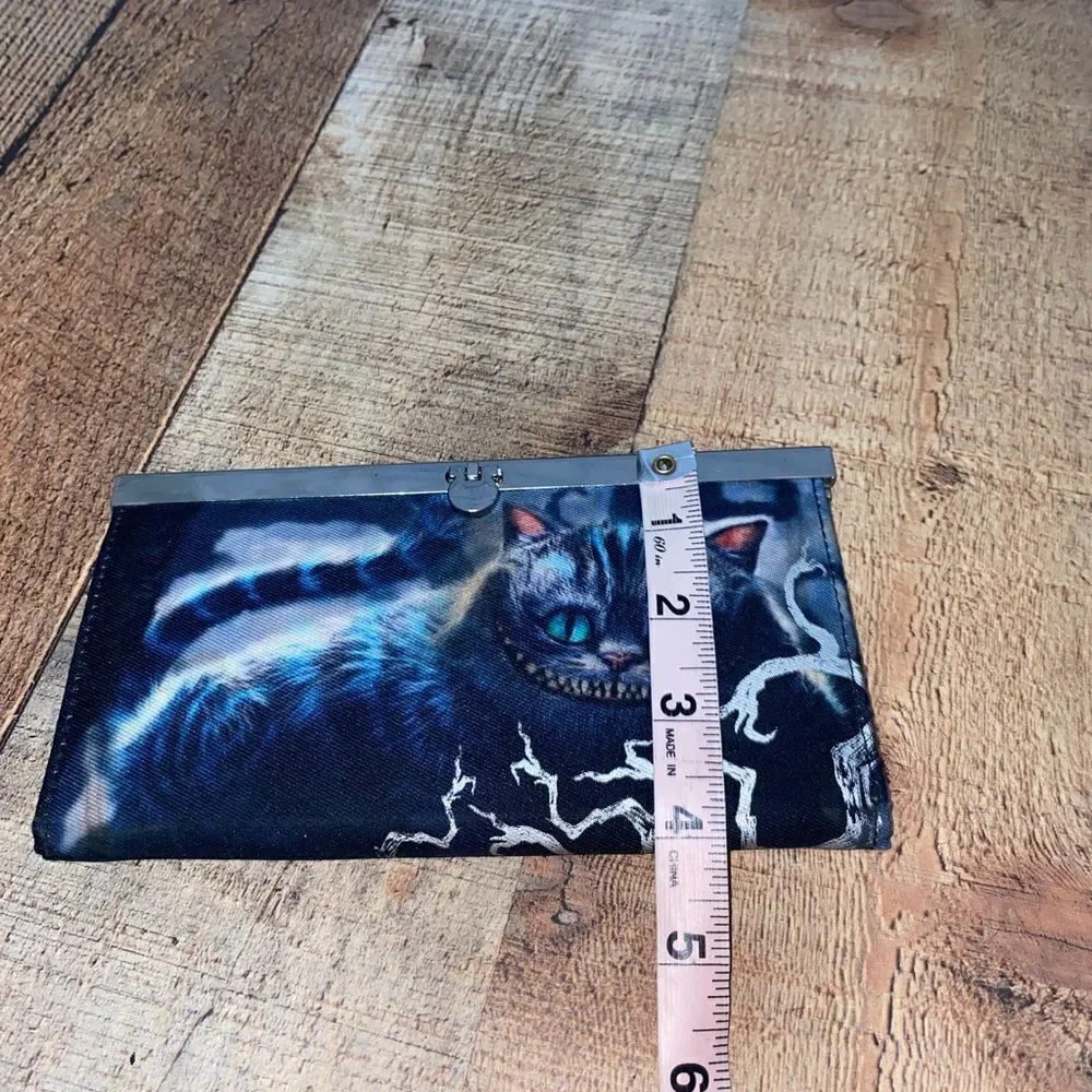 Alice in Wonderland Chessire Cat Live Action Movie Silver Wallet Clutch Purse